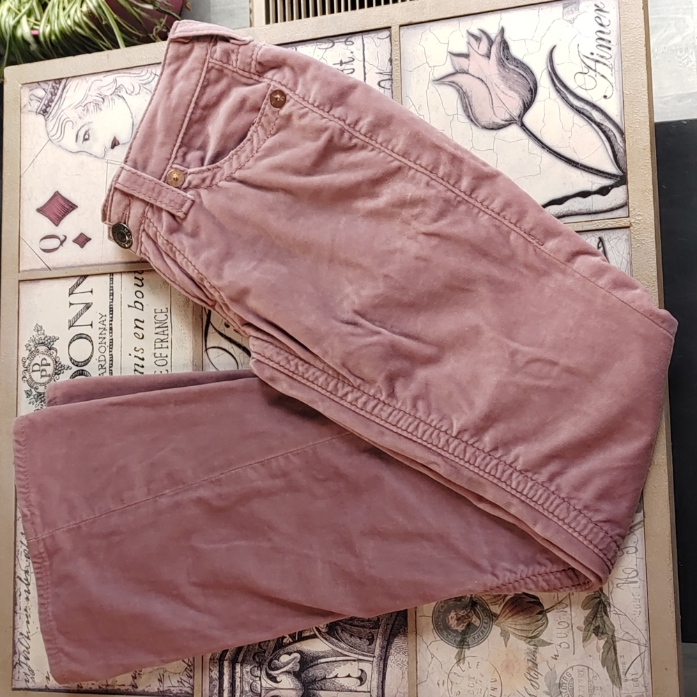 True Religion Vintage Soft Suede Pink Flare Pants